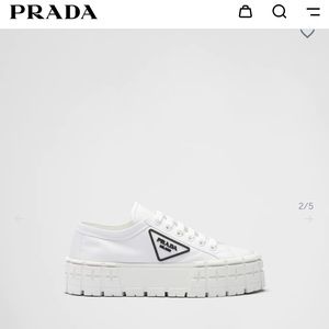 Prada double wheel nylon sneakers.